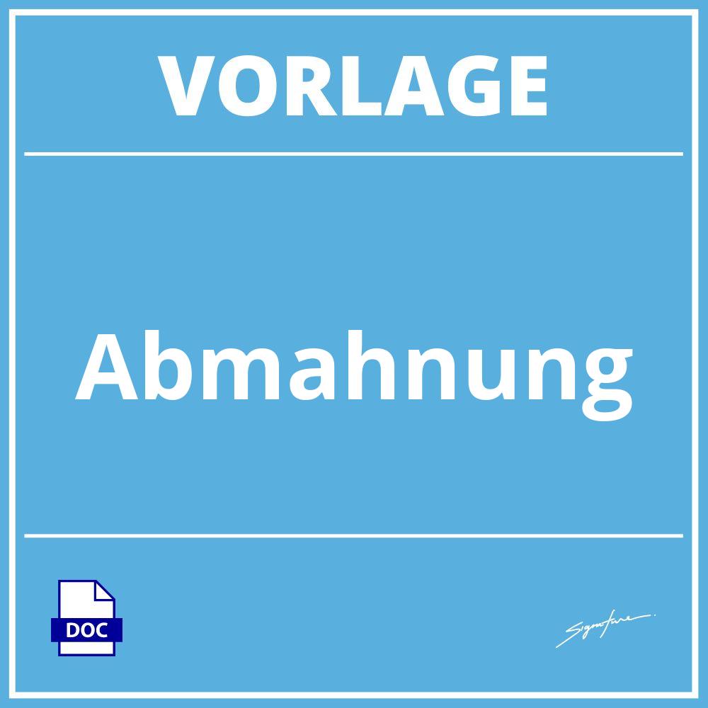 Abmahnung Vorlage