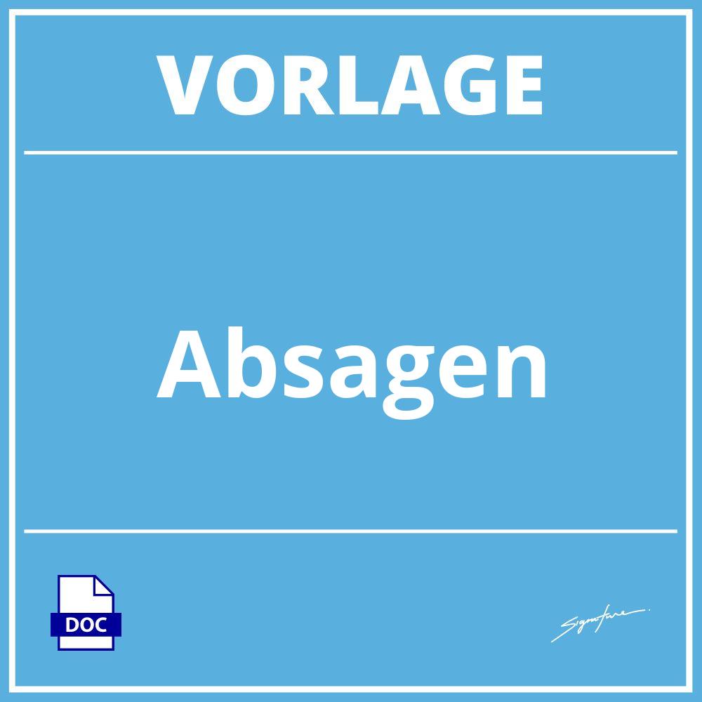 Absagen Vorlage