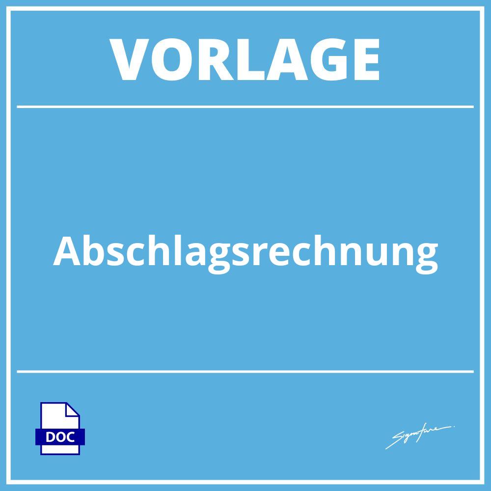 Abschlagsrechnung Vorlage