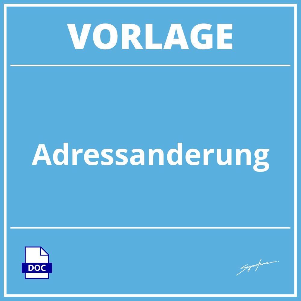 Adressänderung Vorlage