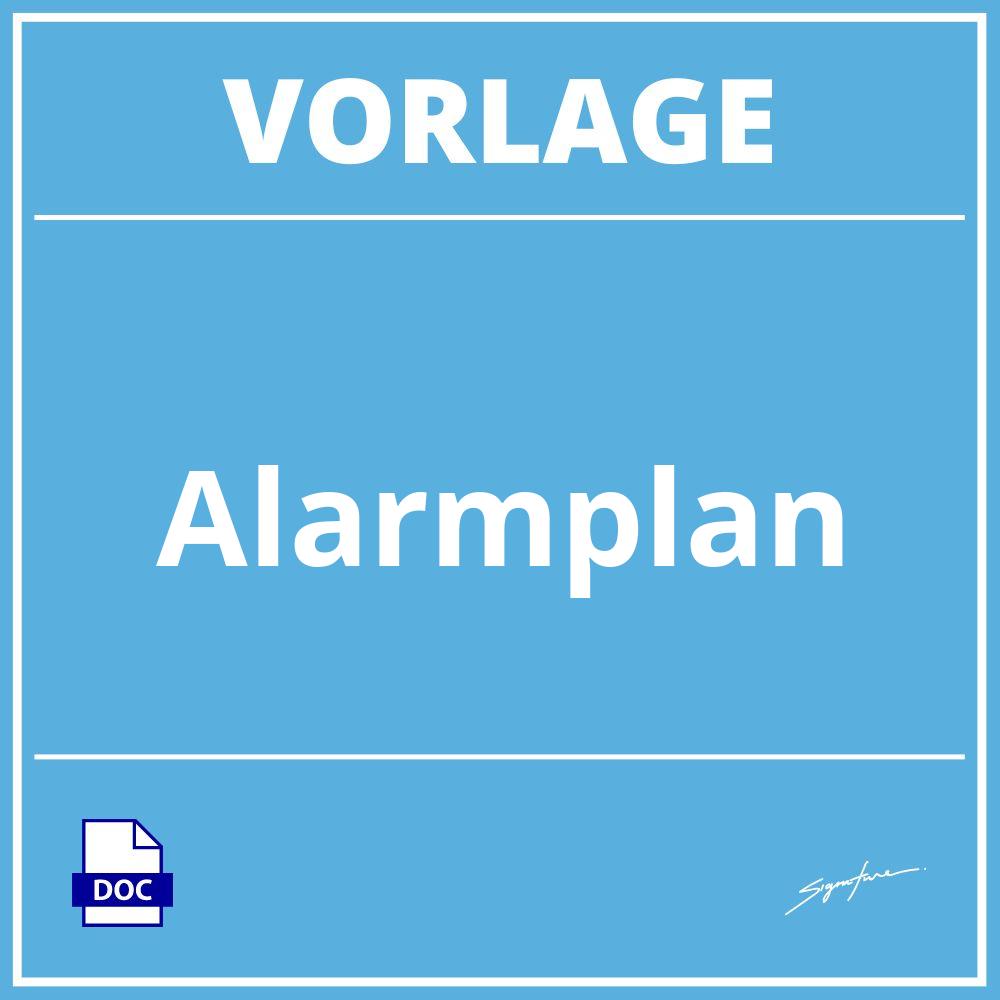 Alarmplan Vorlage