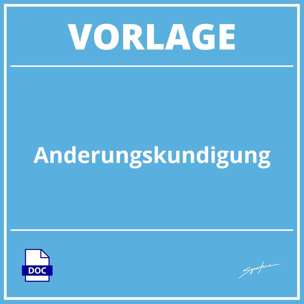 Änderungskündigung Vorlage