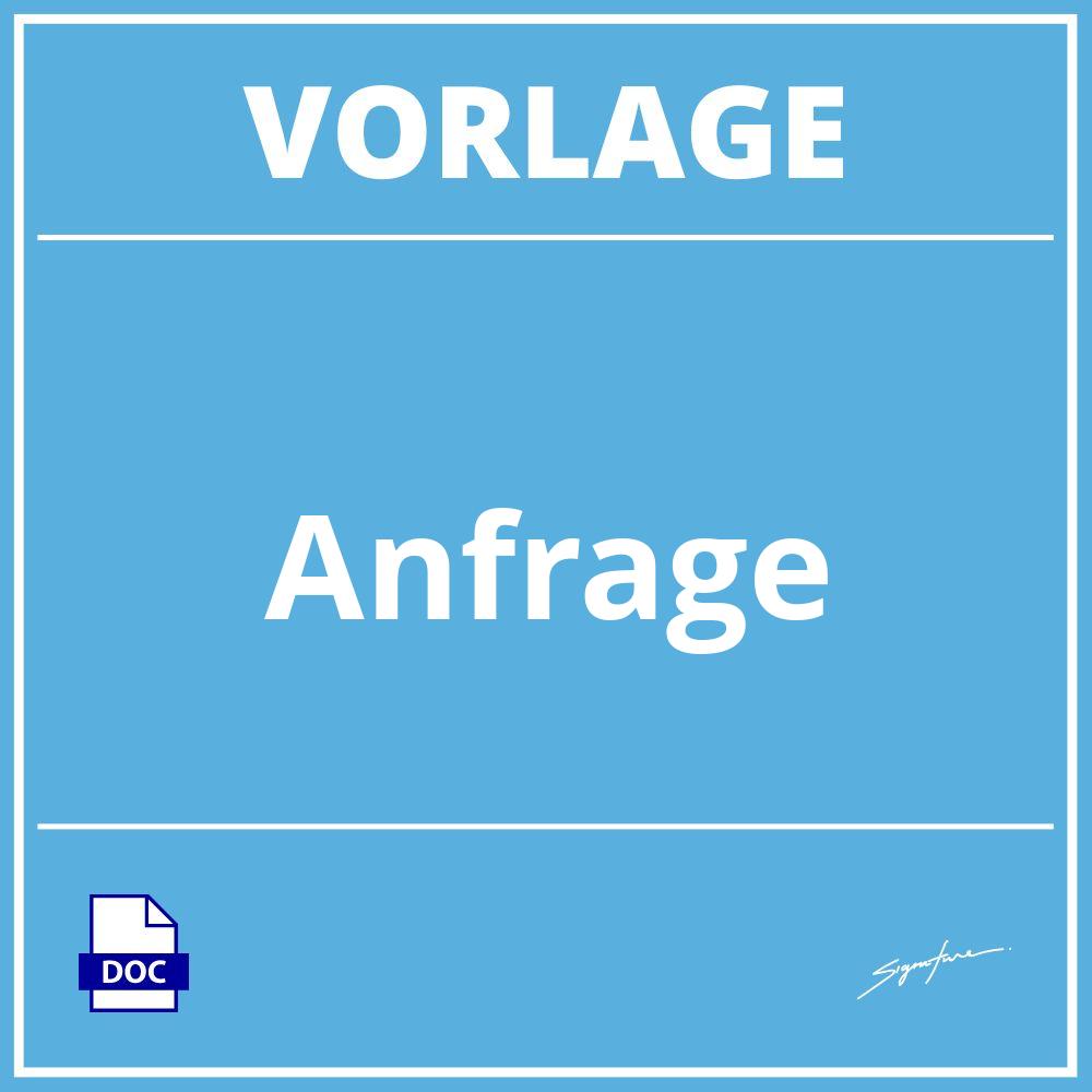 Anfrage Vorlage