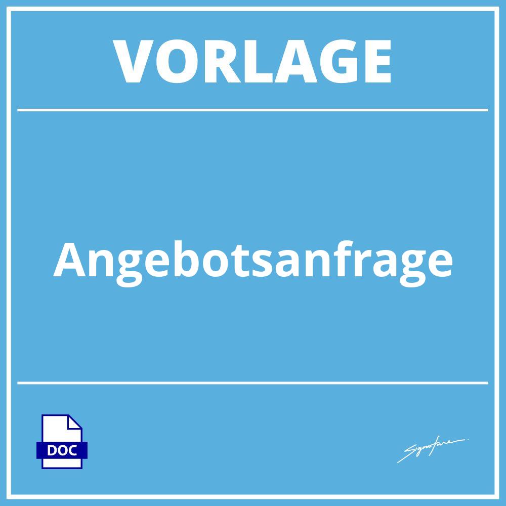 Angebotsanfrage Vorlage