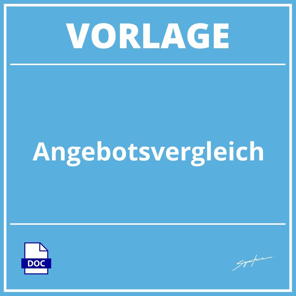 Angebotsvergleich Vorlage