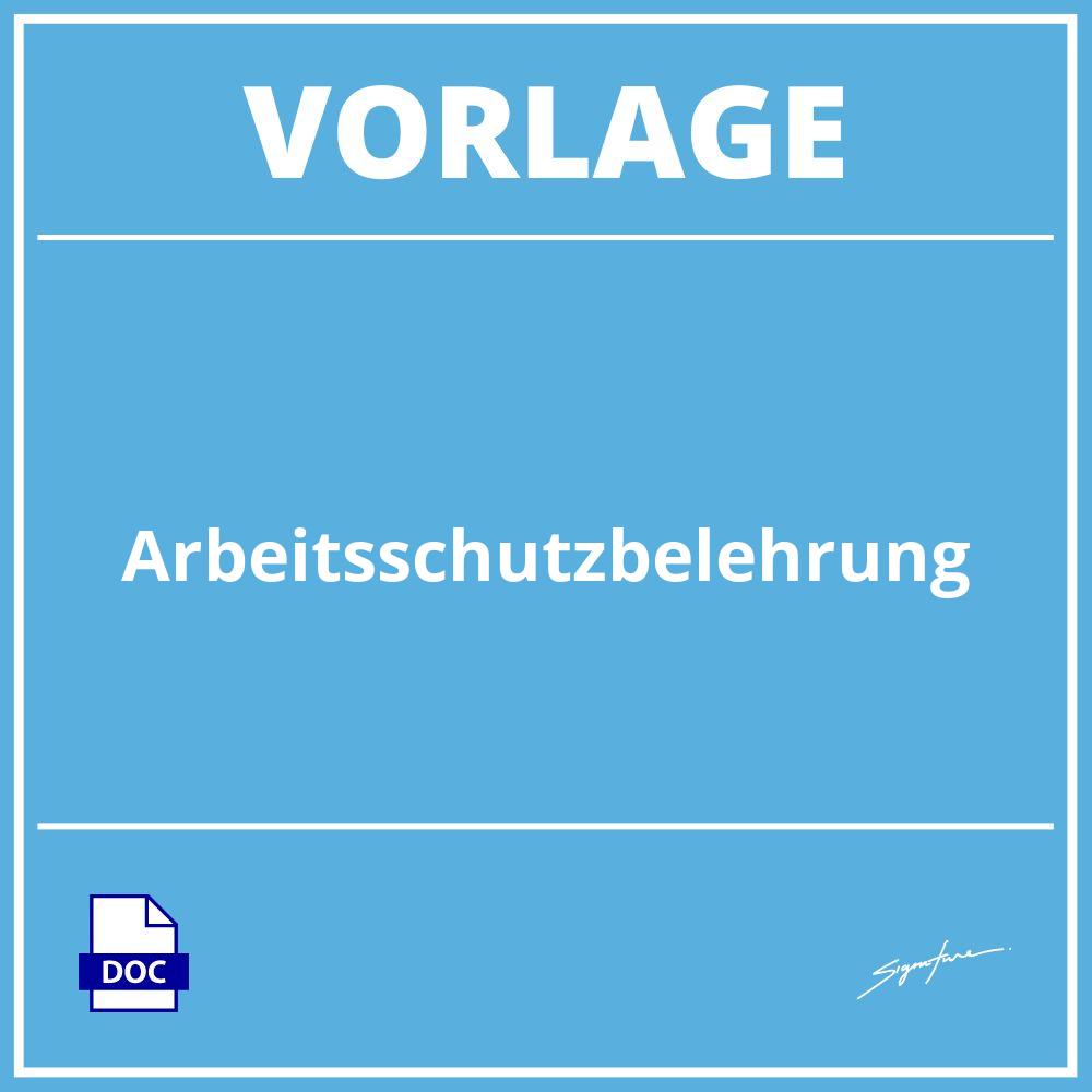 Arbeitsschutzbelehrung Vorlage