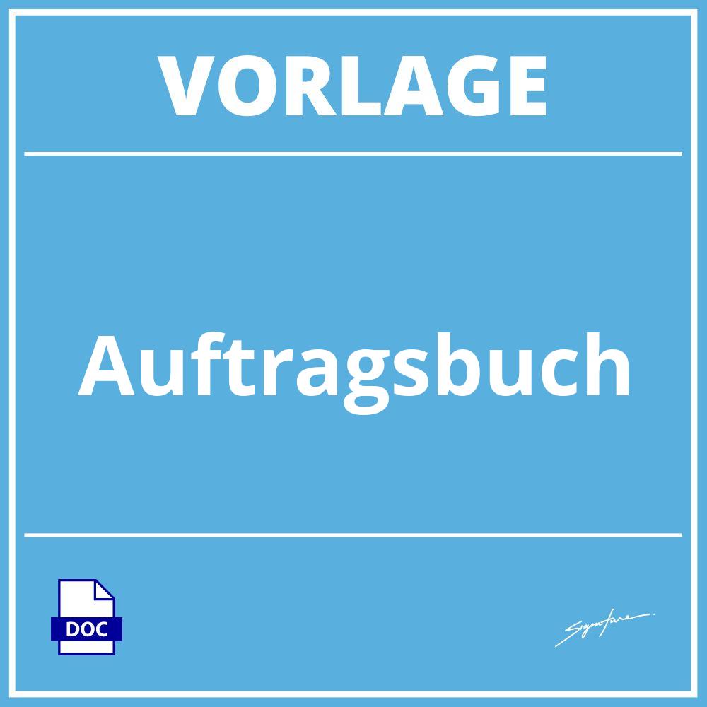 Auftragsbuch Vorlage