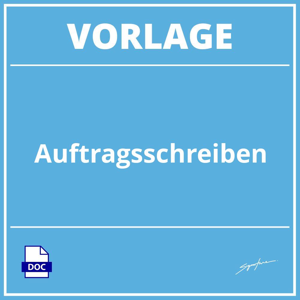 Auftragsschreiben Vorlage