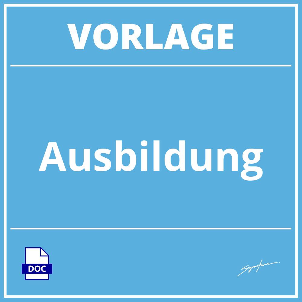 Ausbildung Vorlage