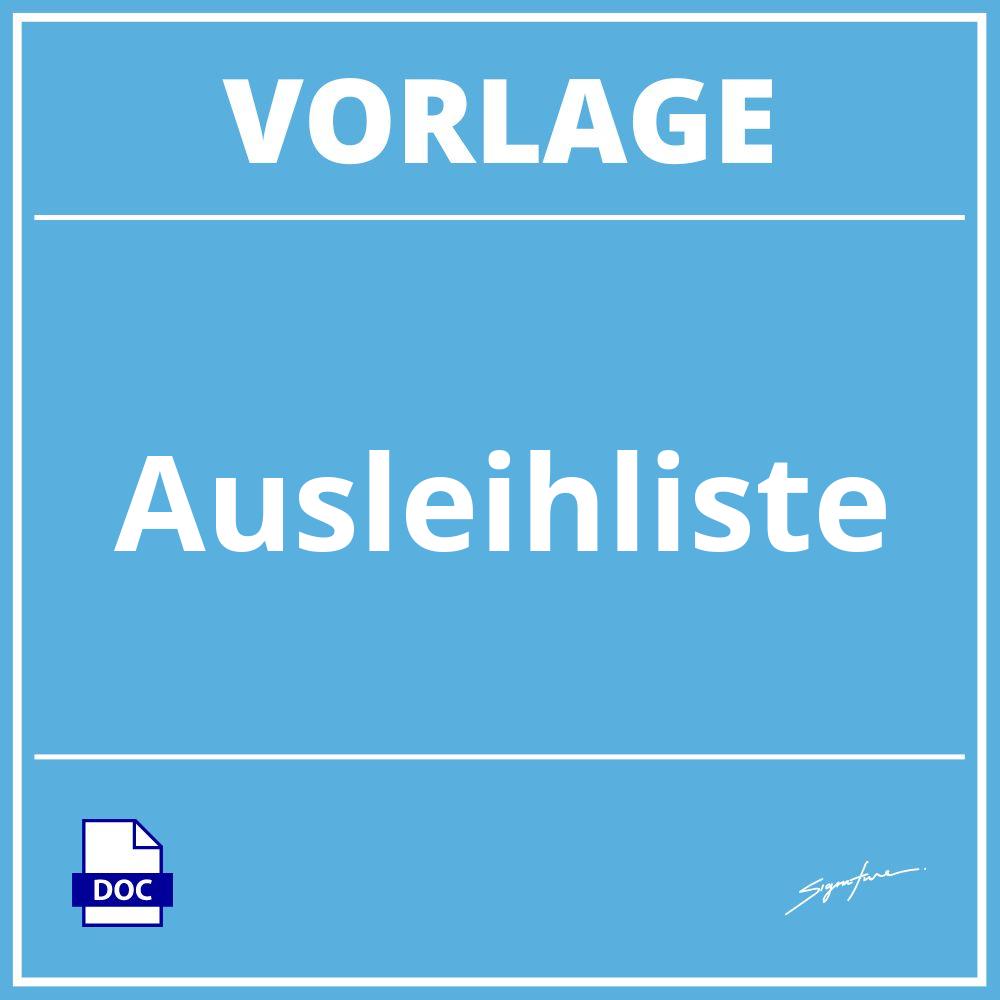 Ausleihliste Vorlage