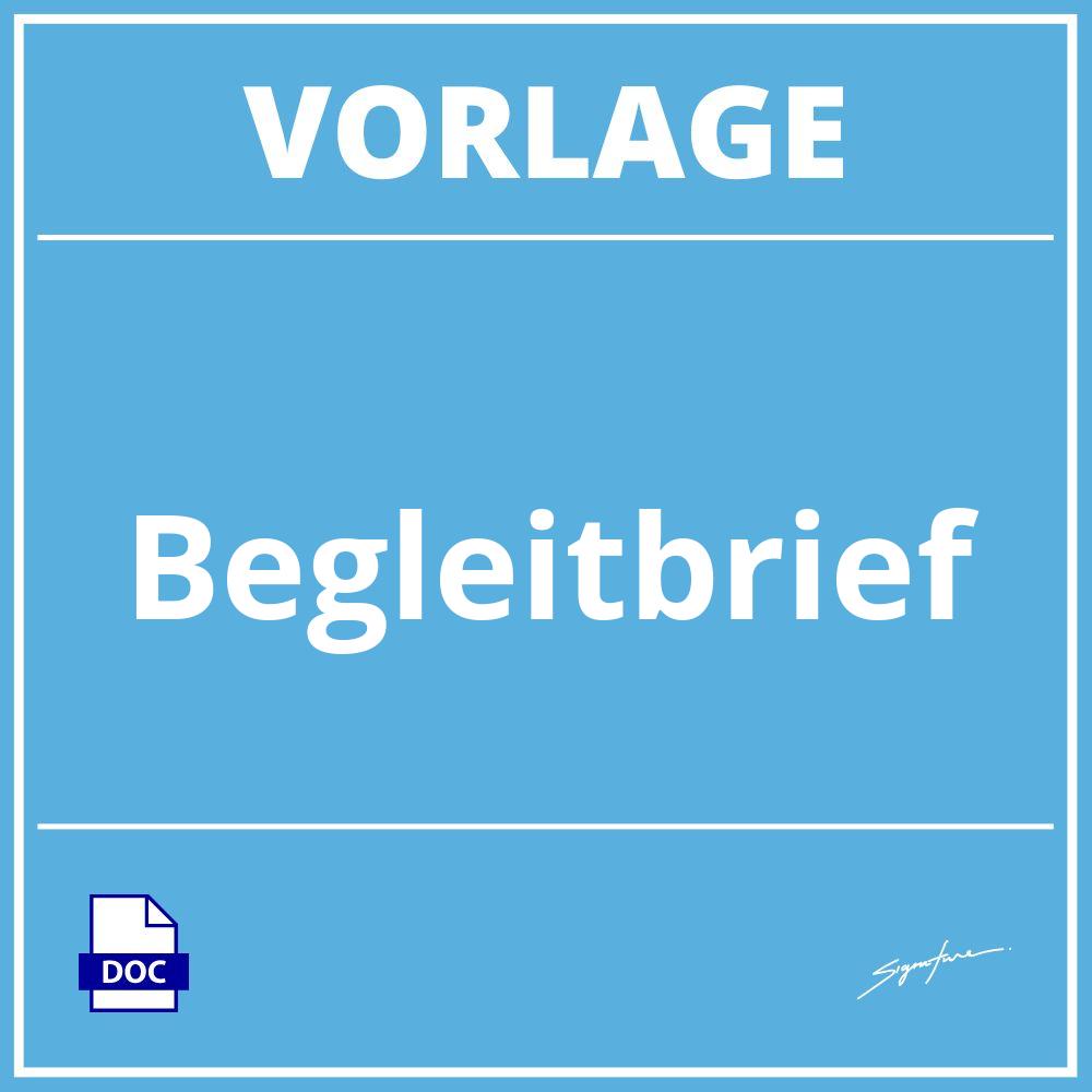 Begleitbrief Vorlage