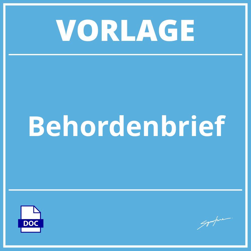 Behördenbrief Vorlage