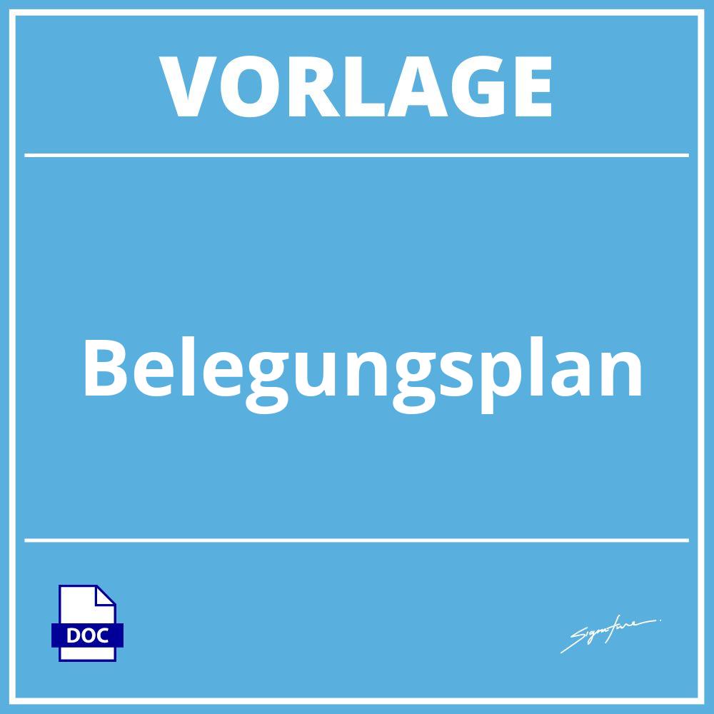 Belegungsplan Vorlage