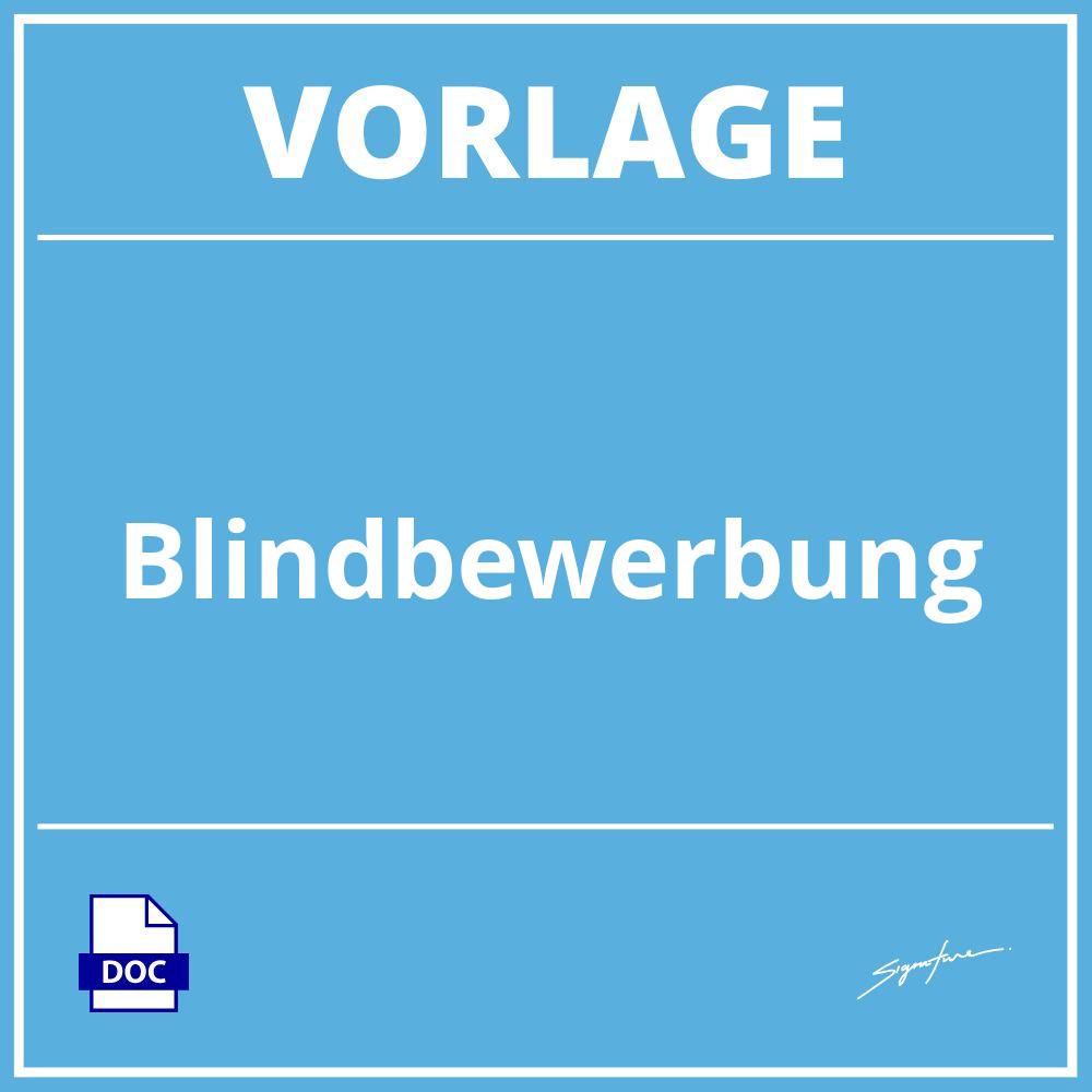 Blindbewerbung Vorlage