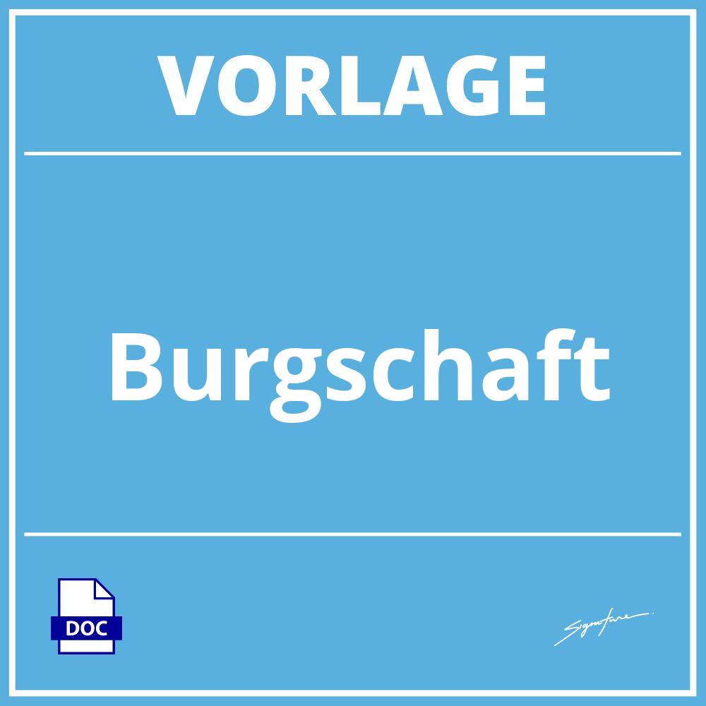 Bürgschaft Vorlage