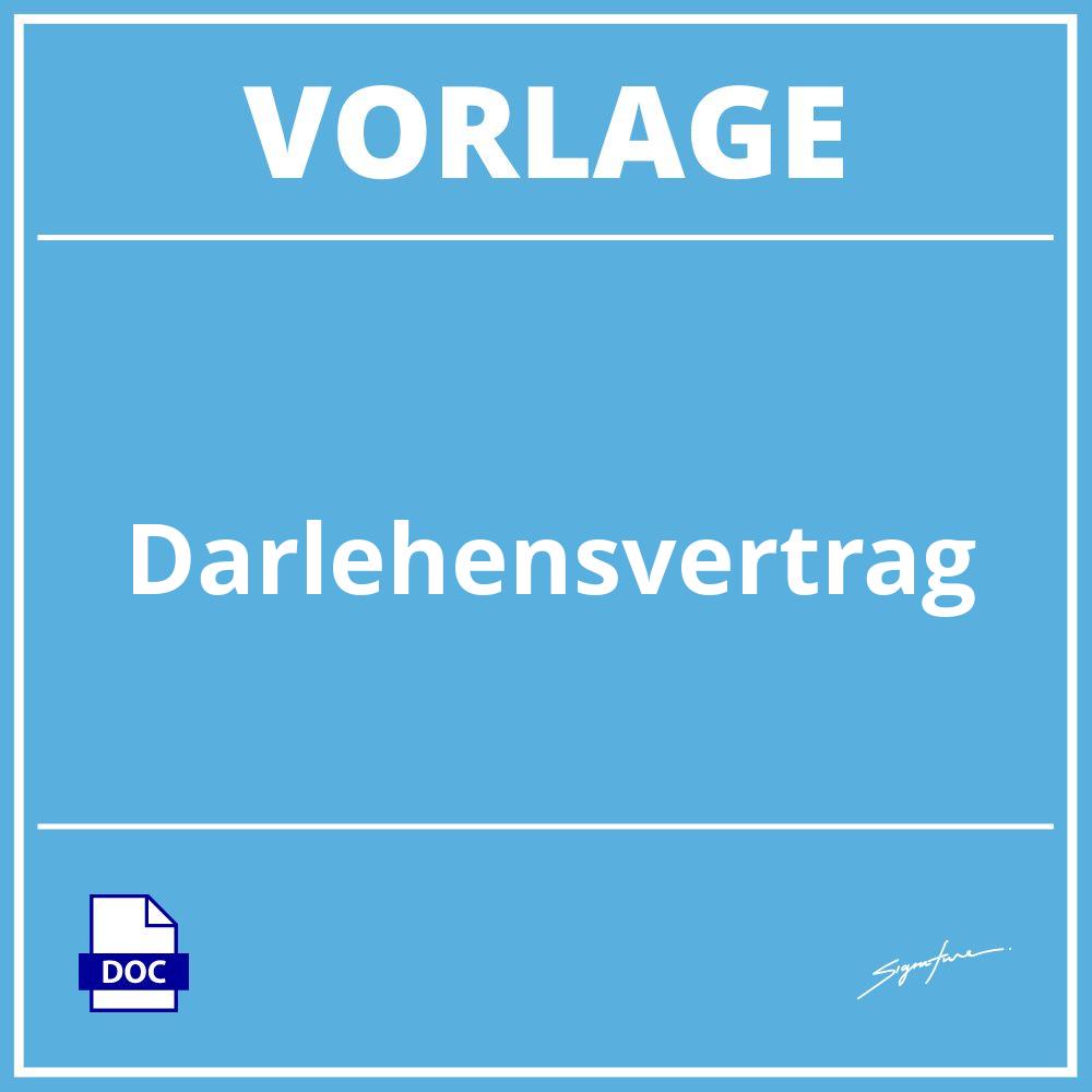 Darlehensvertrag Vorlage