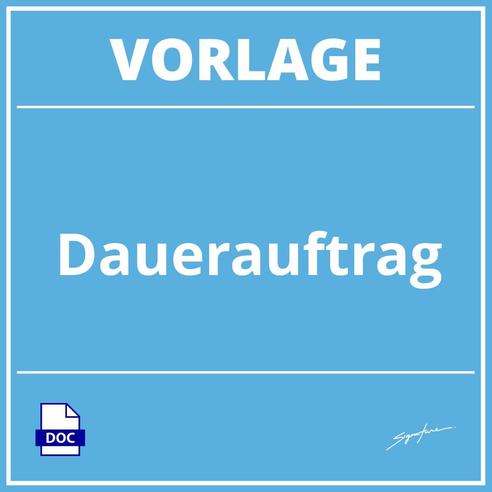 Dauerauftrag Vorlage