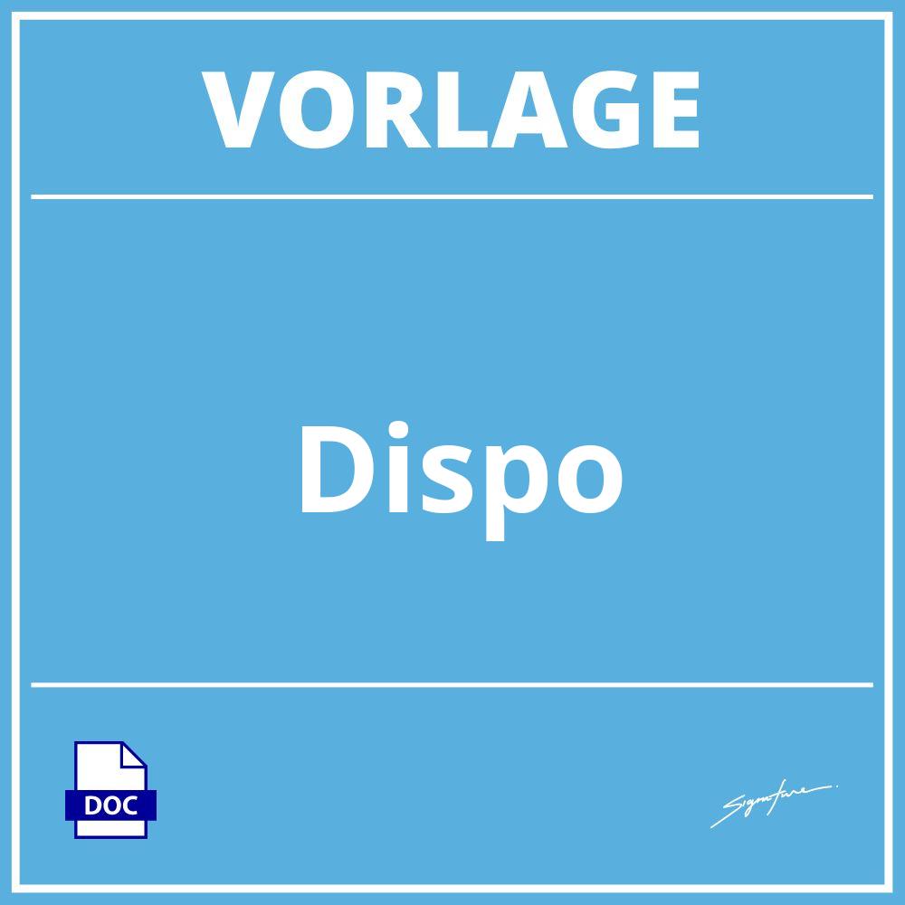 Dispo Vorlage