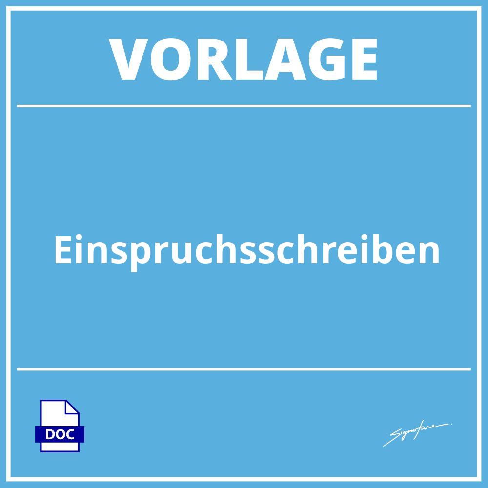 Einspruchsschreiben Vorlage