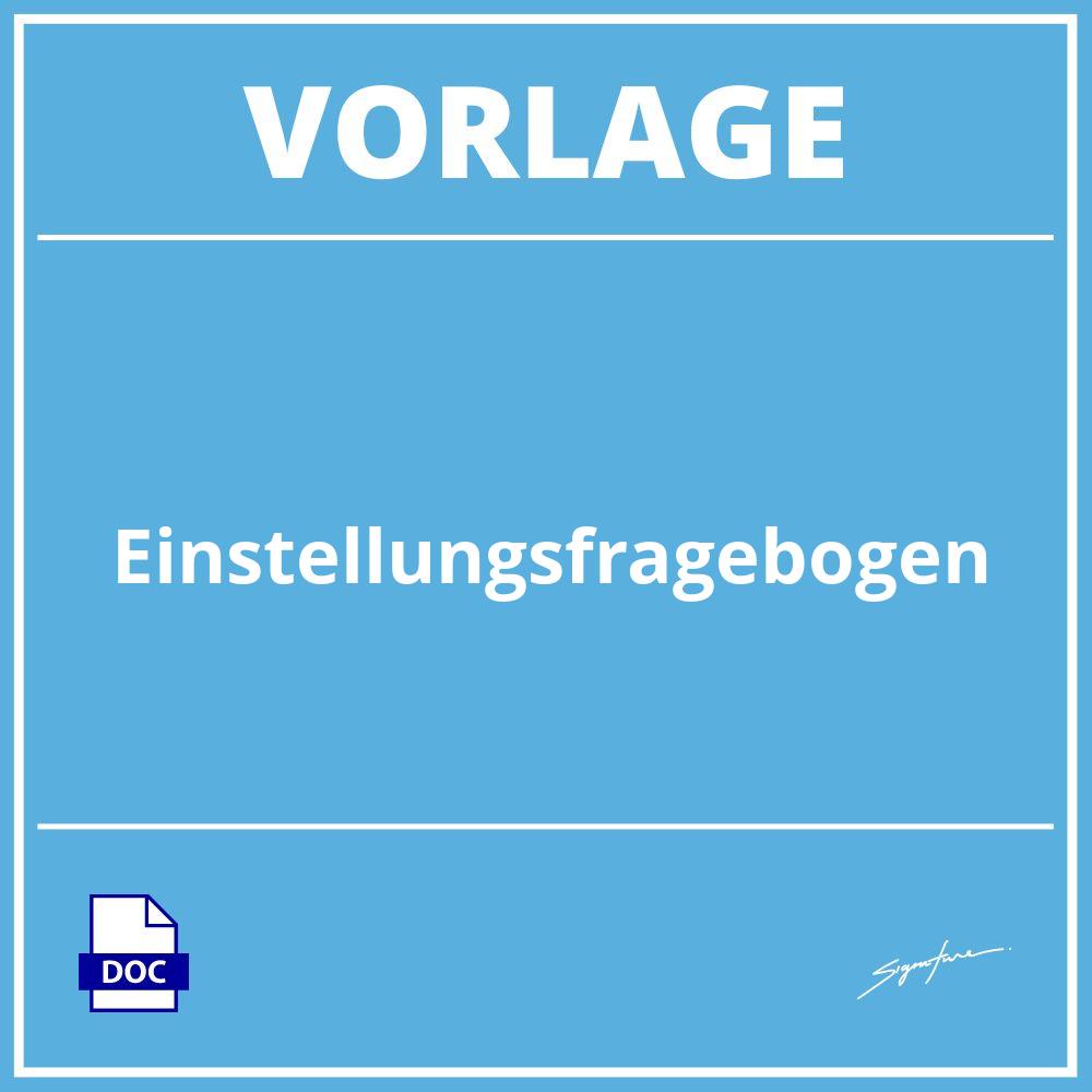 Einstellungsfragebogen Vorlage