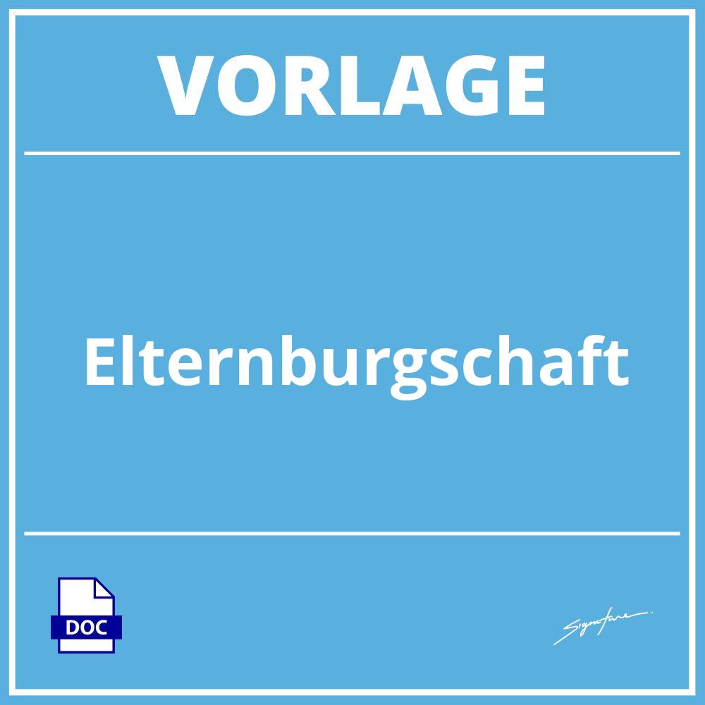 Elternbürgschaft Vorlage