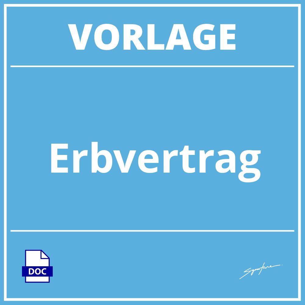 Erbvertrag Vorlage