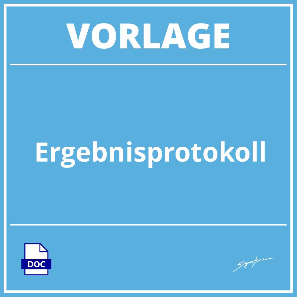 Ergebnisprotokoll Vorlage