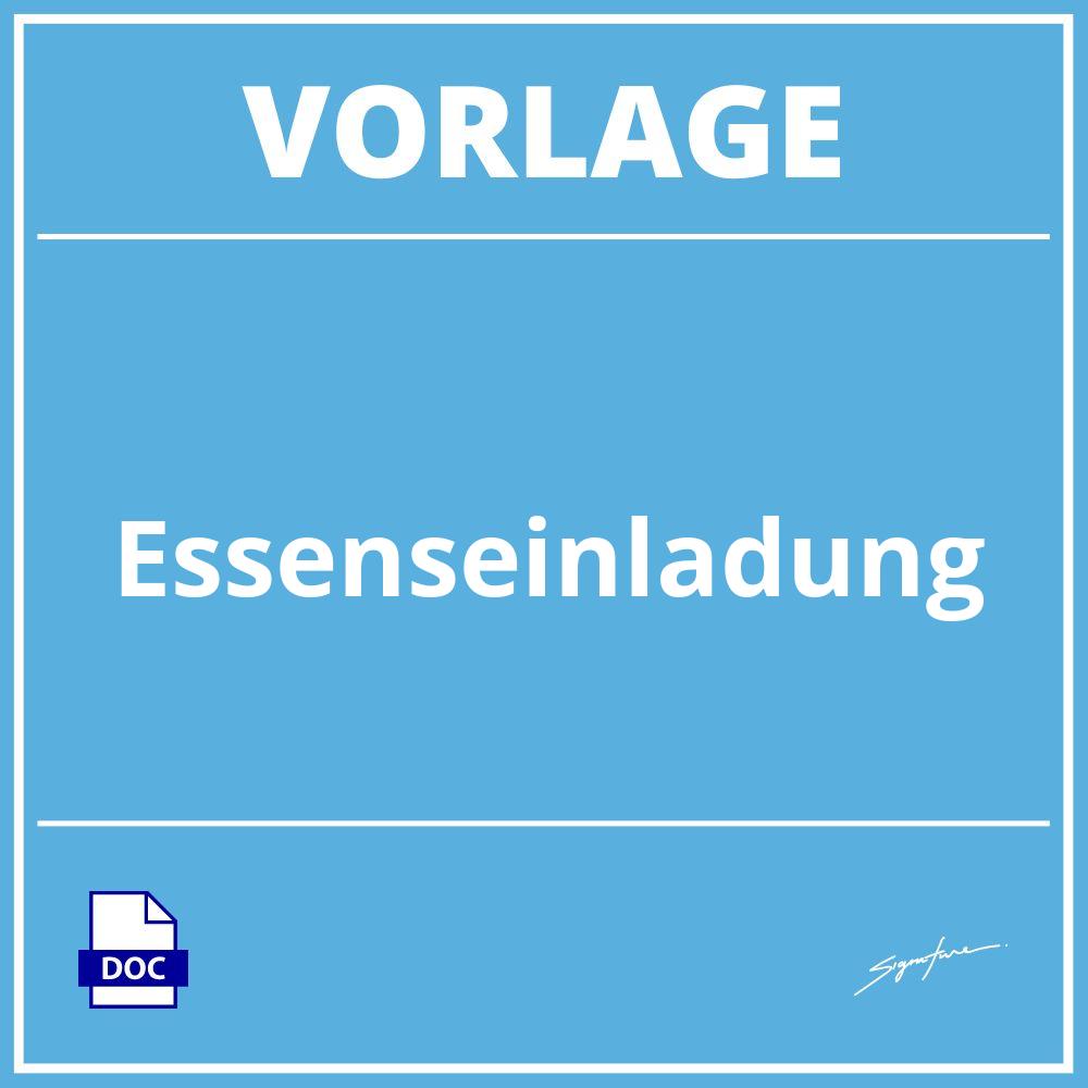 Essenseinladung Vorlage