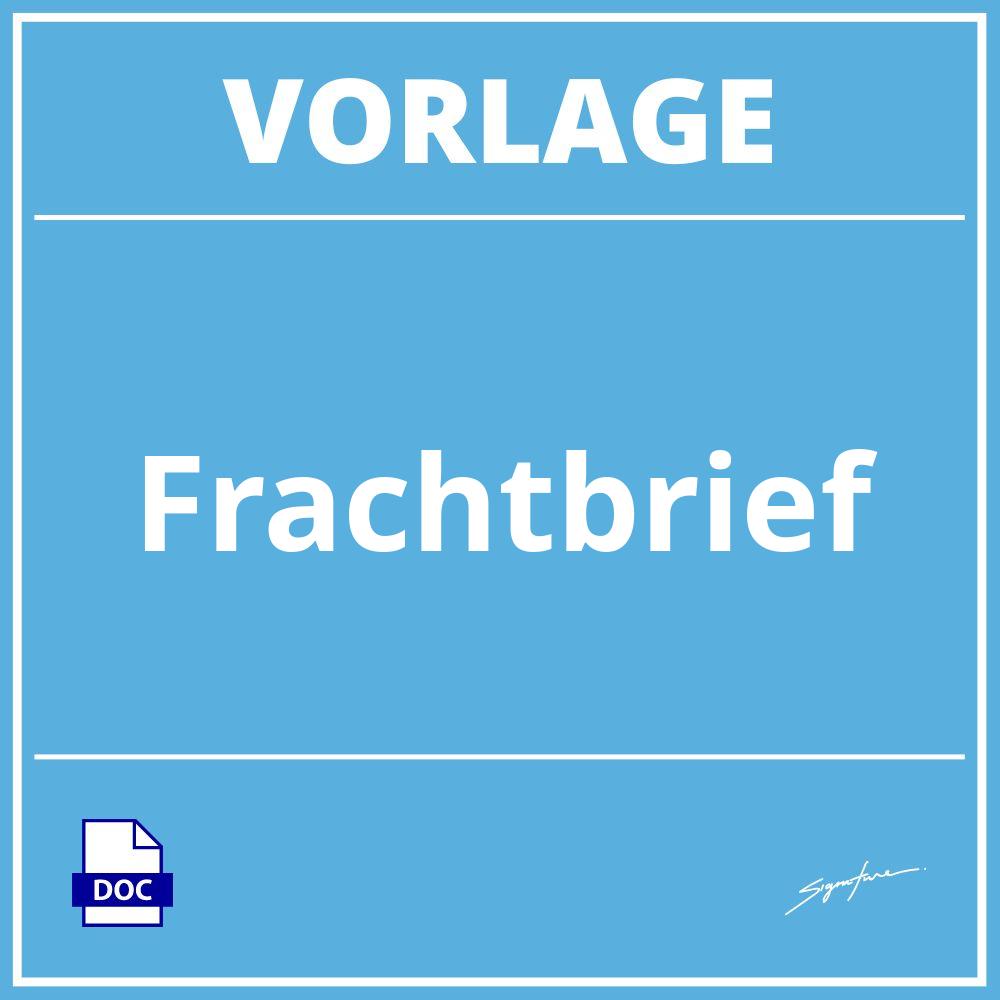 Frachtbrief Vorlage