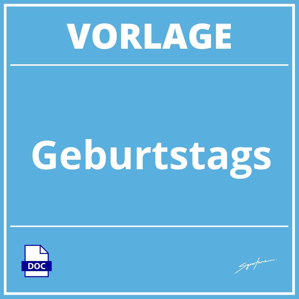 Geburtstags Vorlage