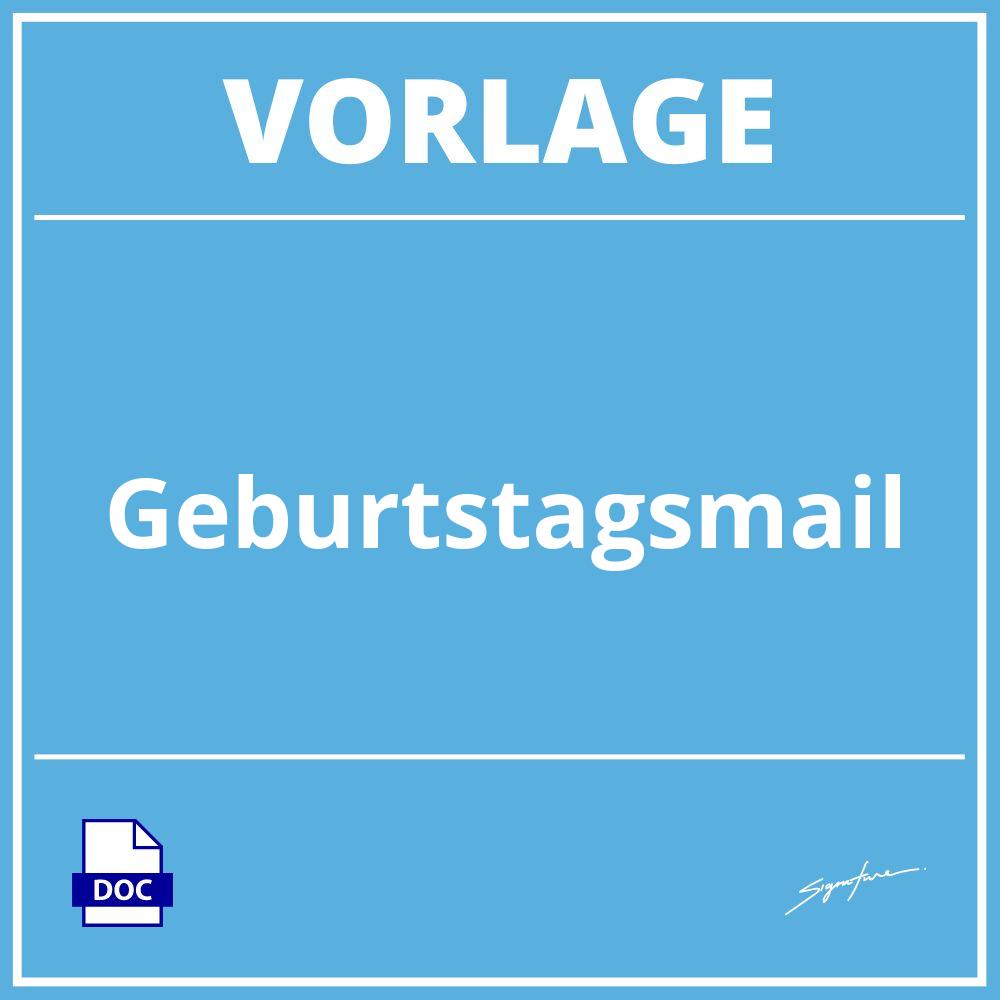 Geburtstagsmail Vorlage