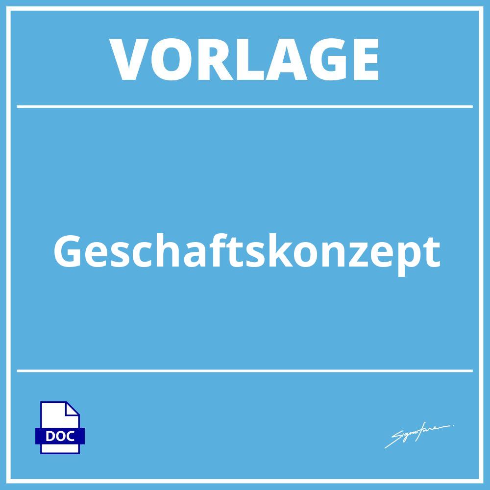 Geschäftskonzept Vorlage