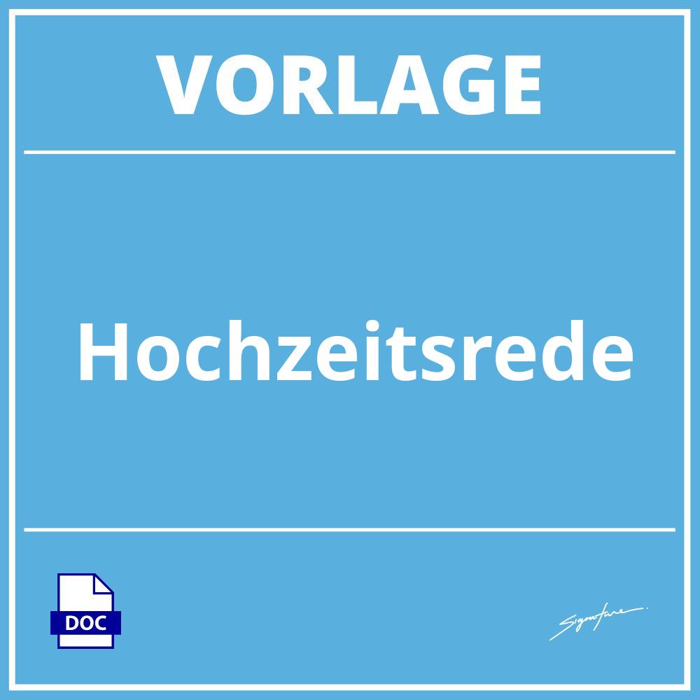 Hochzeitsrede Vorlage