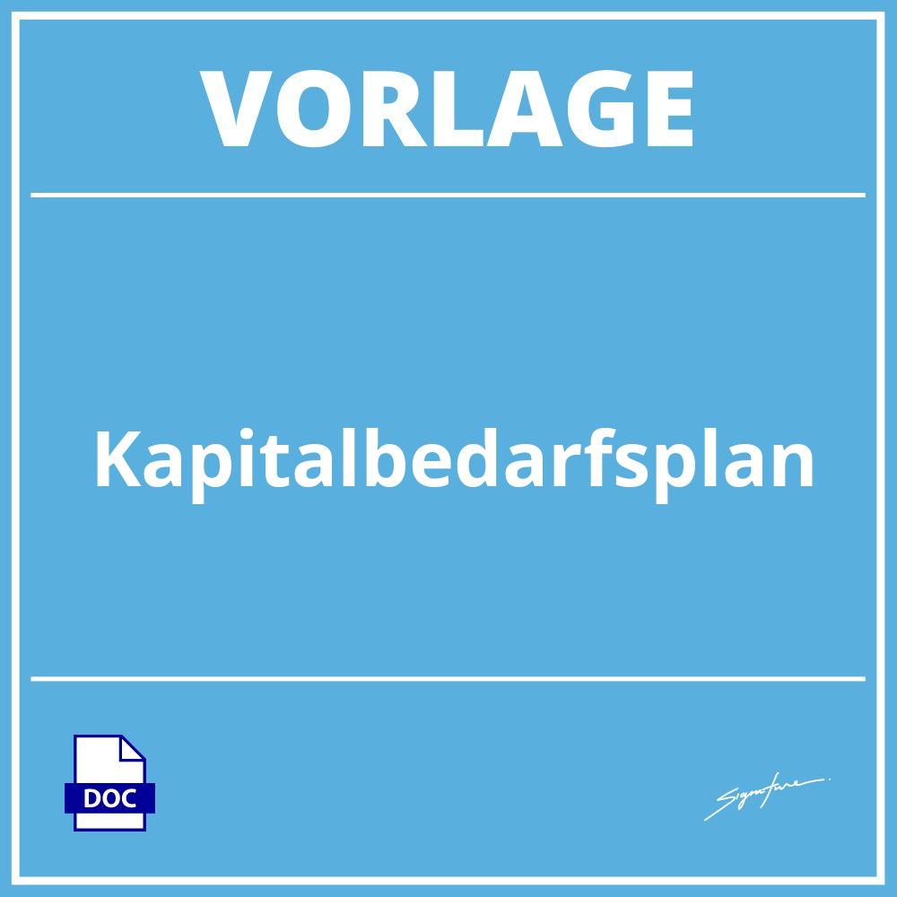 Kapitalbedarfsplan Vorlage