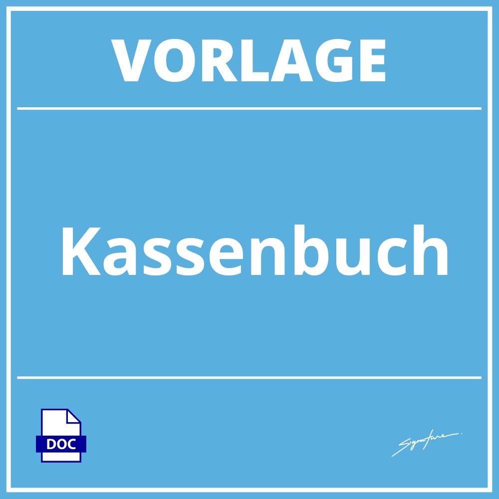 Kassenbuch Vorlage