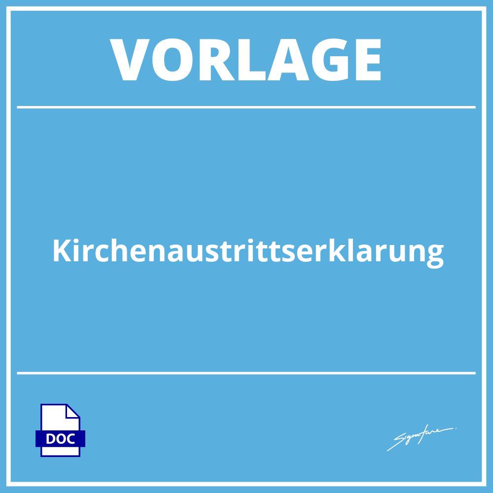 Kirchenaustrittserklärung Vorlage