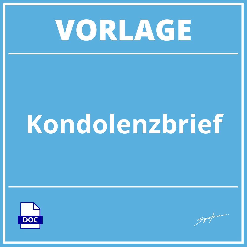 Kondolenzbrief Vorlage