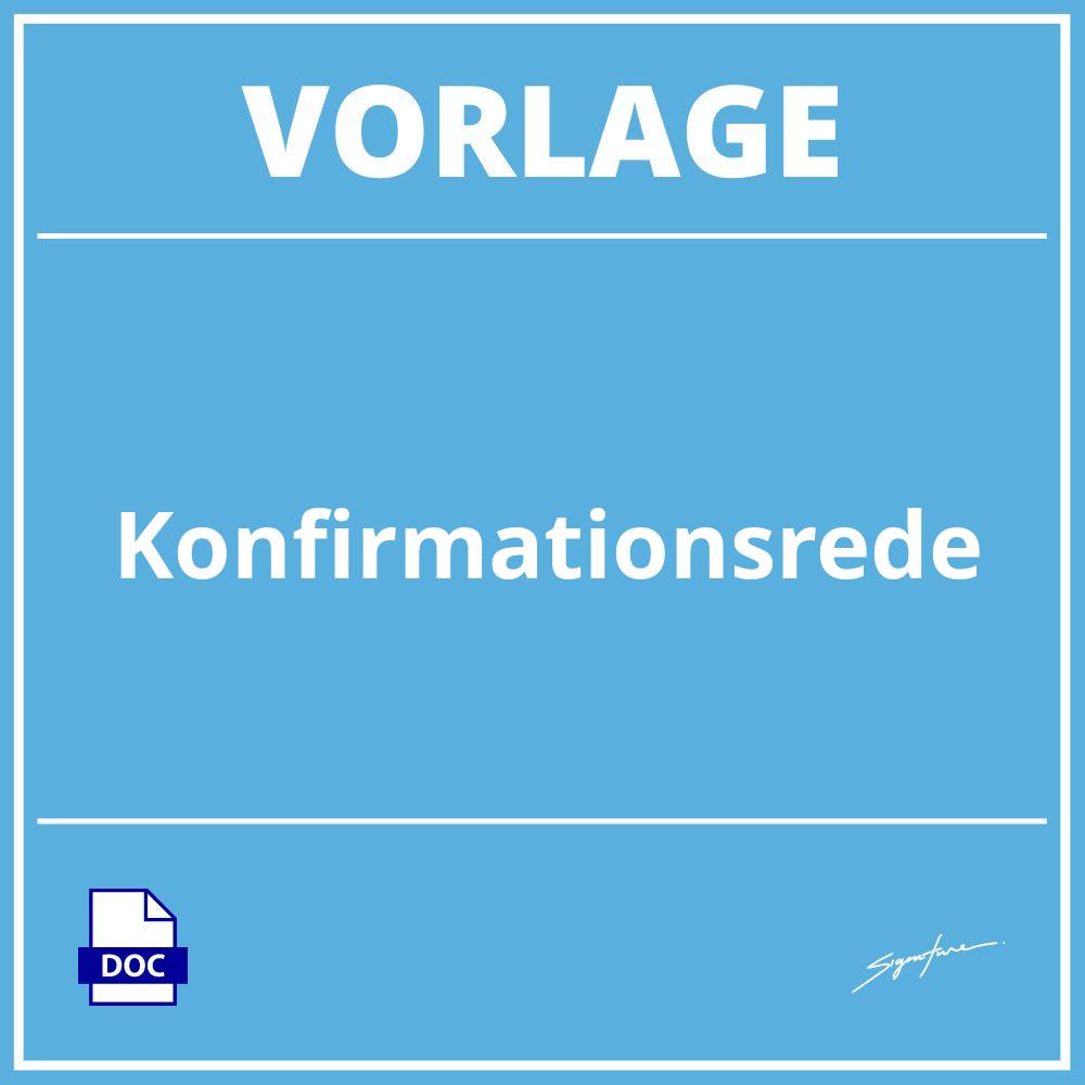 Konfirmationsrede Vorlage