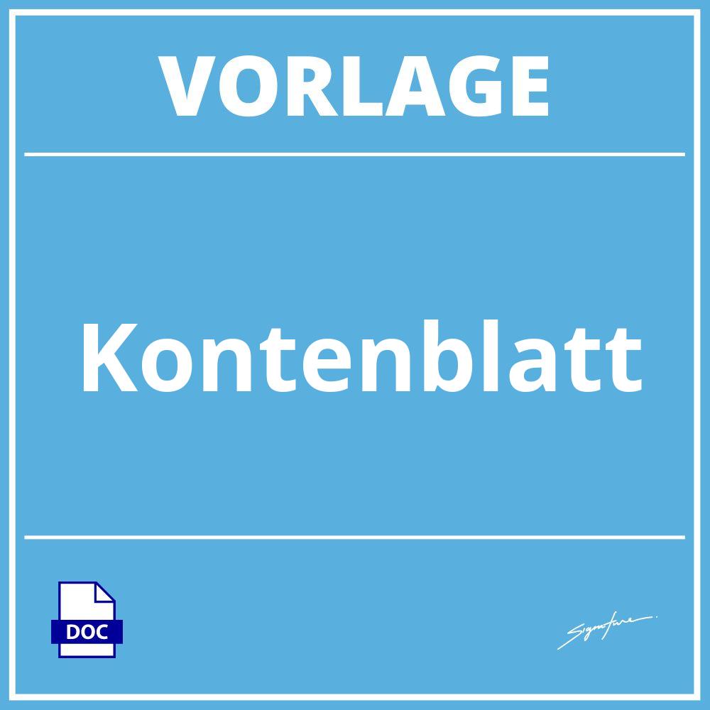 Kontenblatt Vorlage