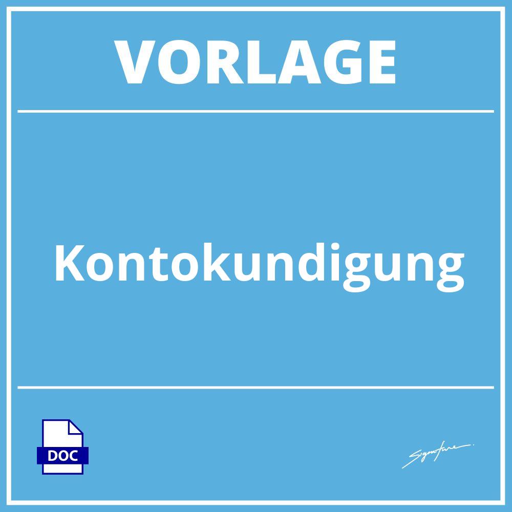 Kontokündigung Vorlage