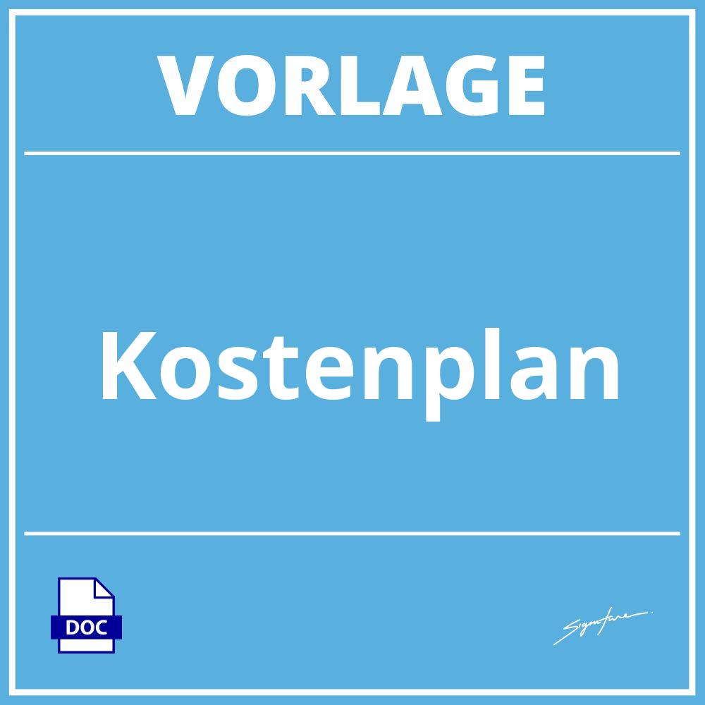 Kostenplan Vorlage