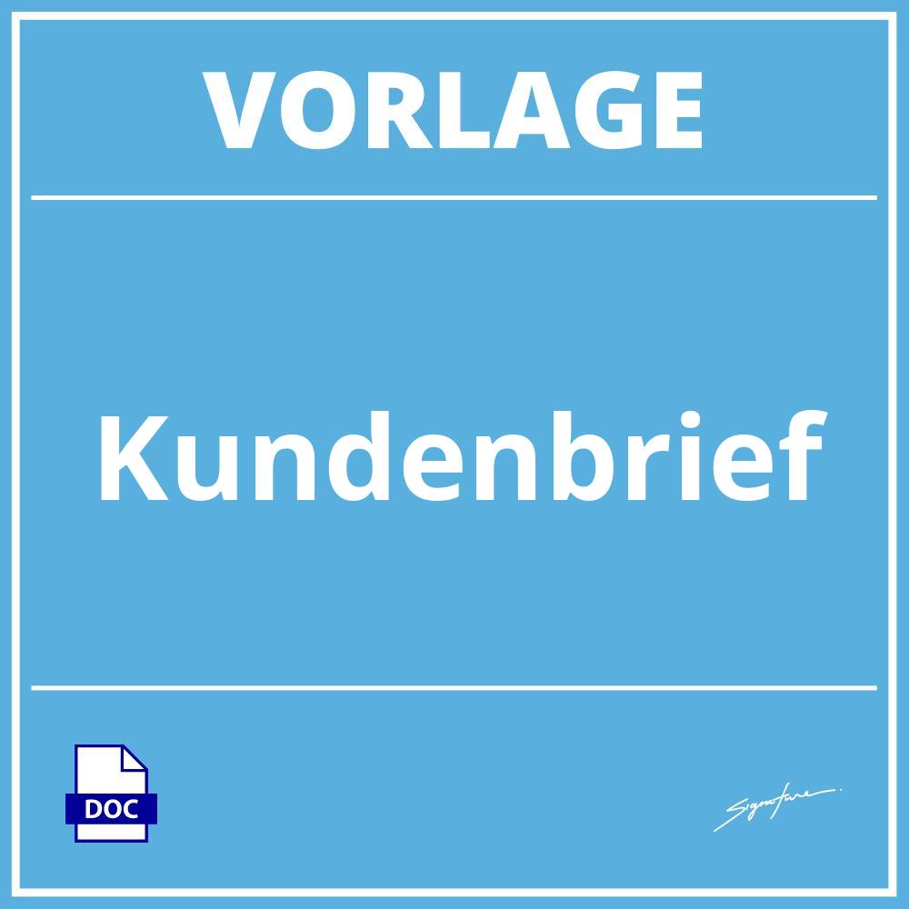 Kundenbrief Vorlage