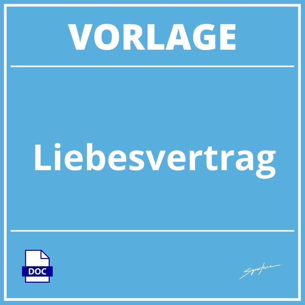 Liebesvertrag Vorlage