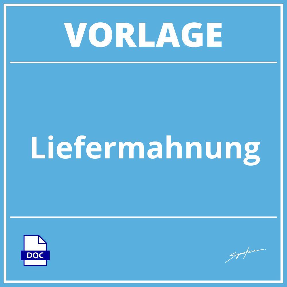 Liefermahnung Vorlage