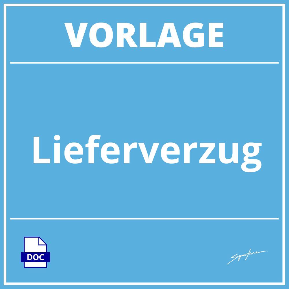 Lieferverzug Vorlage