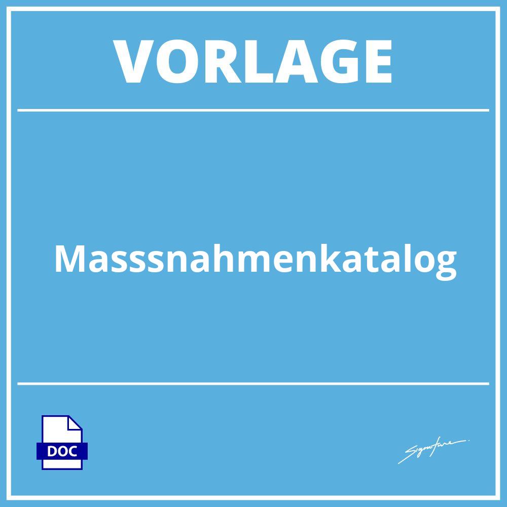 Maßnahmenkatalog Vorlage