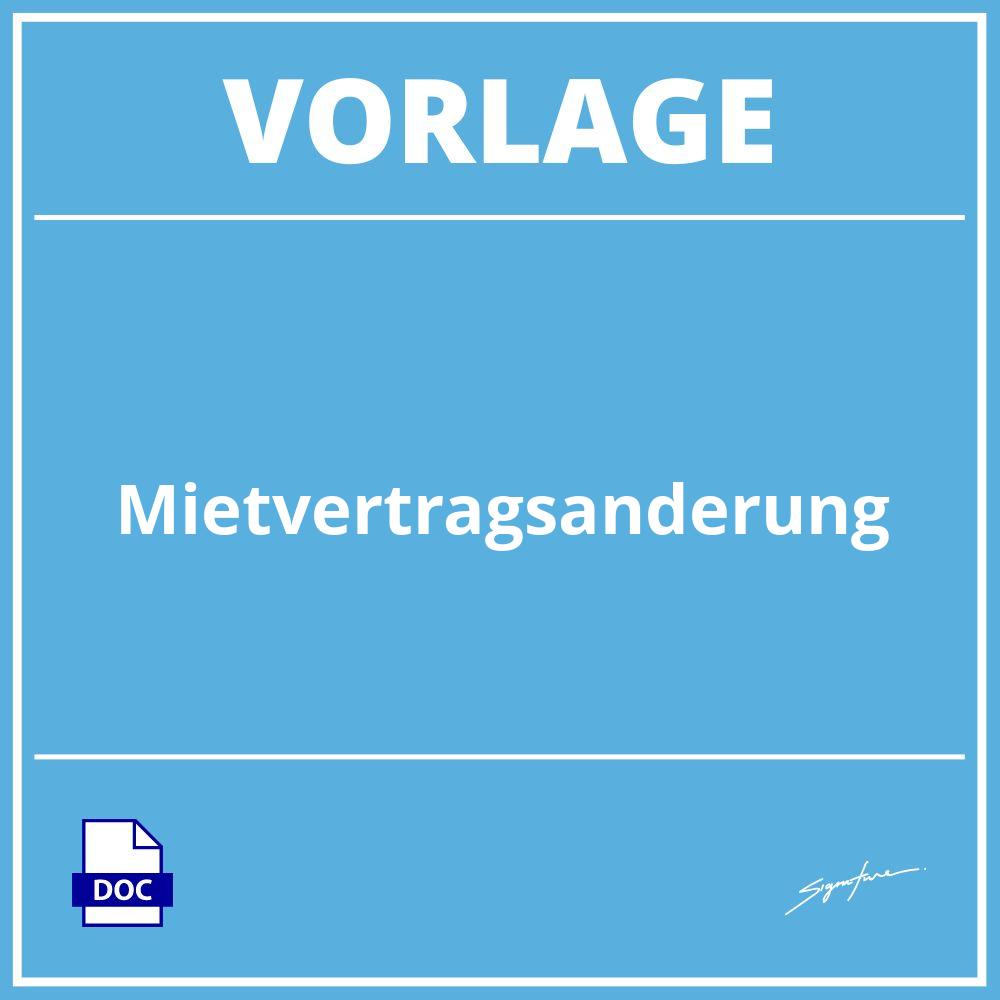 Mietvertragsänderung Vorlage