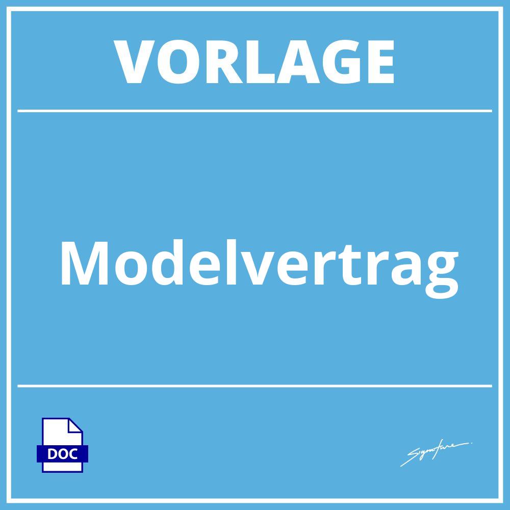 Modelvertrag Vorlage