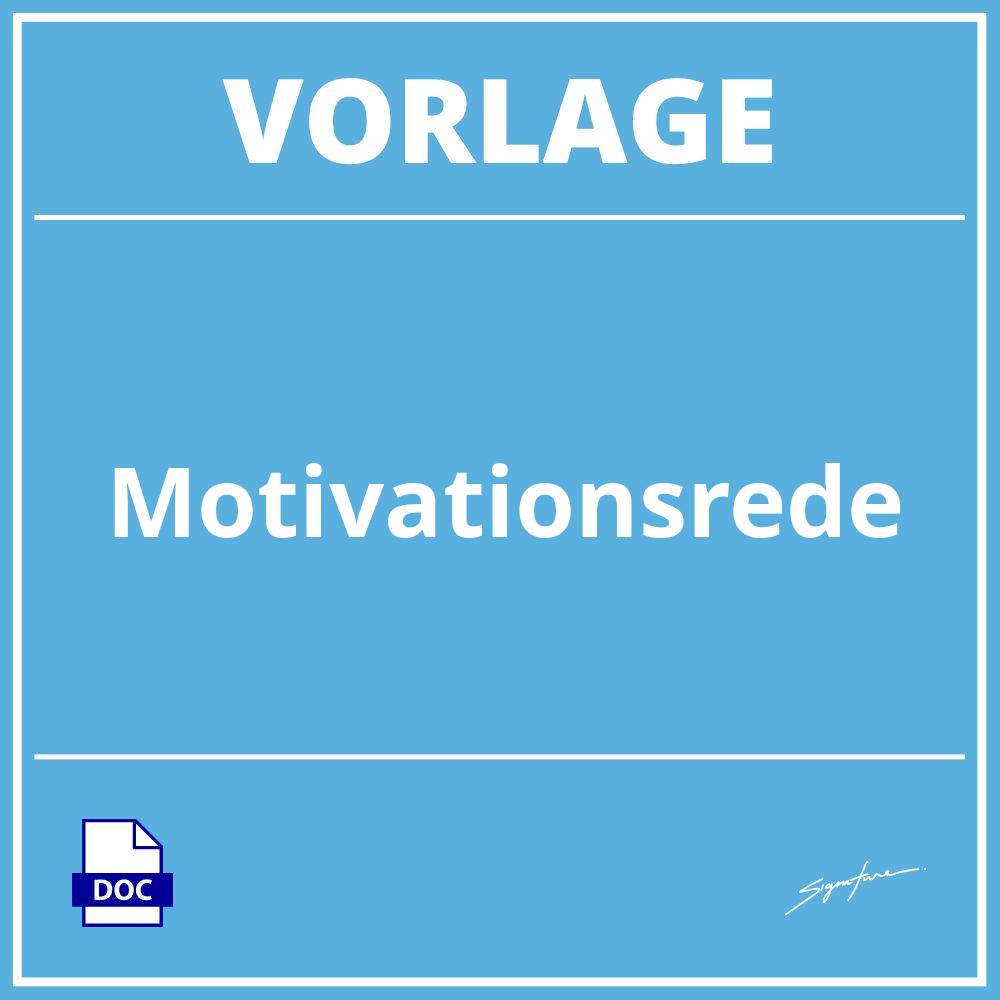 Motivationsrede Vorlage