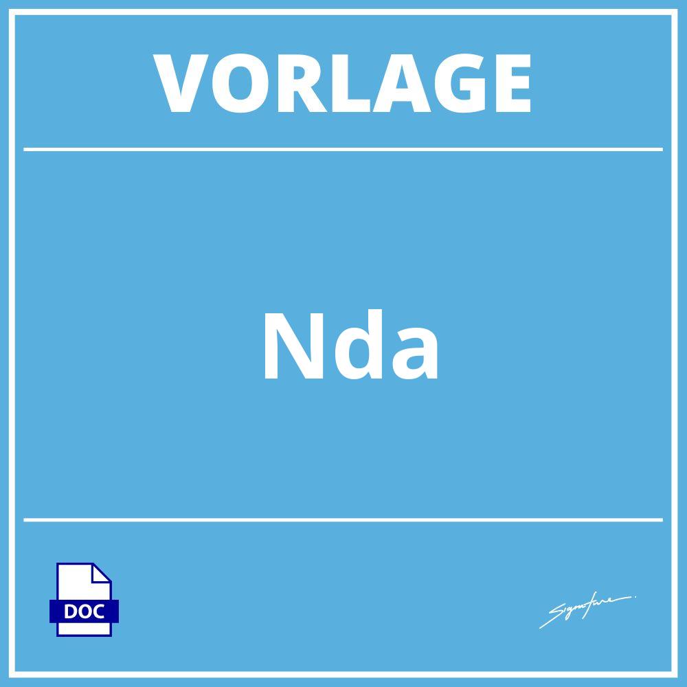 Nda Vorlage